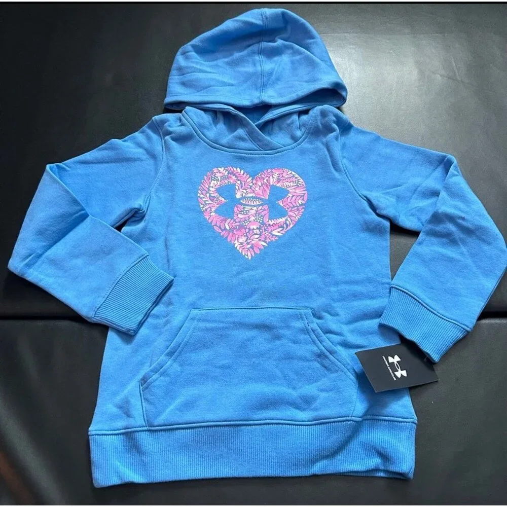 NWT Under Armour Floral Hoodie & Leggings Set Girls size 5